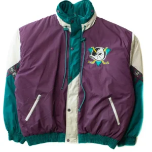 Anaheim Ducks Vintage Bomber Full Snap Jacket