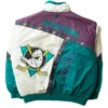 Anaheim Ducks Vintage Bomber Full Snap Jacket Back