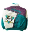 Anaheim Ducks Vintage Bomber Full Snap Jacket Back