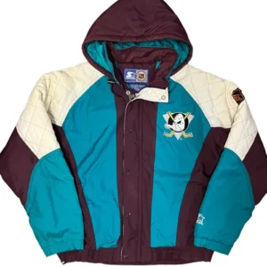 Anaheim Ducks Vintage Bomber Hooded Jacket