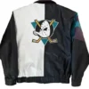 Anaheim Ducks Vintage Leather Zipper Jacket Back