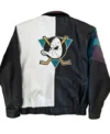 Anaheim Ducks Vintage Leather Zipper Jacket Back