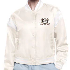 Anaheim Ducks White Bomber Jacket