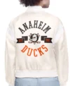 Anaheim Ducks White Bomber Jacket Back