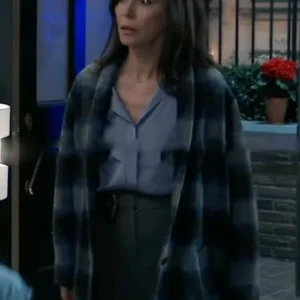Anna Devane General Hospital Blue Plaid Coat