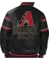 Arizona Diamondbacks Black And Red Full Snap Leather Bomber Jacket