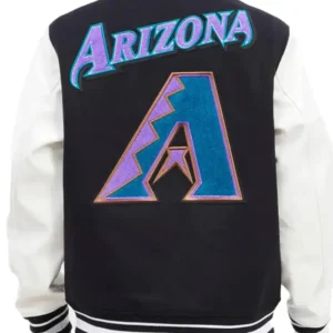 Arizona Diamondbacks Black And White Varsity Wool Jacket
