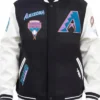 Arizona Diamondbacks Black And White Wool Varsity Jacket