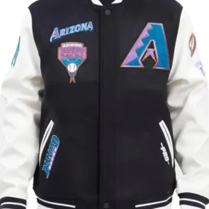 Arizona Diamondbacks Black And White Wool Varsity Jacket