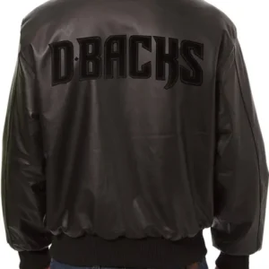 Arizona Diamondbacks Black Leather Bomber Jacket 1