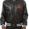 Arizona Diamondbacks Black Leather Bomber Jacket