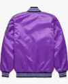 Arizona Diamondbacks Purple Satin Full Snap Bomber Jacket 1