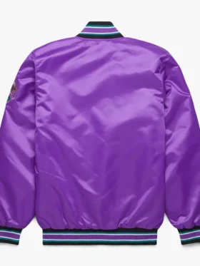 Arizona Diamondbacks Purple Satin Full Snap Bomber Jacket 1