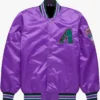 Arizona Diamondbacks Purple Satin Full Snap Bomber Jacket