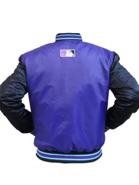 Arizona Diamondbacks Purple Vintage Bomber Jacket Back