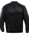 Atlanta Braves Black Wool Full Snap Varsity Jacket Back