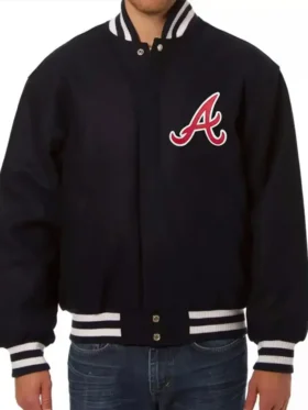 Atlanta Braves Black Wool Varsity Jacket