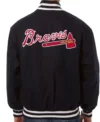 Atlanta Braves Black Wool Varsity Jacket Back
