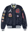 Atlanta Braves Navy Blue Ma 1 Bomber Jacket