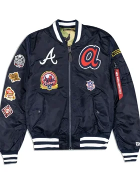Atlanta Braves Navy Blue Ma 1 Bomber Jacket