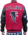 Atlanta Falcons Retro Classic Mens Rib Wool Varsity Jacket Back