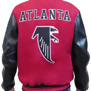 Atlanta Falcons Retro Classic Mens Rib Wool Varsity Jacket Back