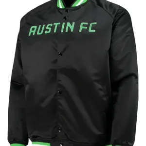Austin FC Black And Green Bomber Jacket