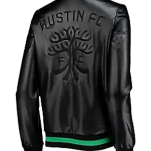 Austin FC Black Full Snap Bomber Jacket 1