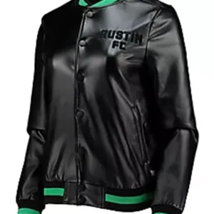 Austin FC Black Full Snap Bomber Jacket
