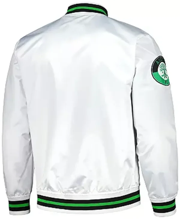 Shop Austin FC White Full Snap Bomber Jacket - Vanquishe