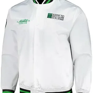 Austin FC White Full Snap Bomber Jacket