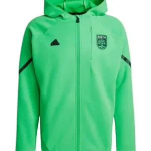 Austin Green Zipper Bomber Hooded Jacket