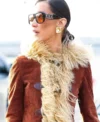 Bella Hadid NYC Shearling Coat