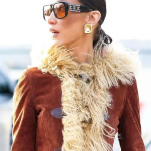 Bella Hadid NYC Shearling Coat