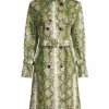 Birdie Grosse Pointe Garden Society Snake Print Green Coat For Sale