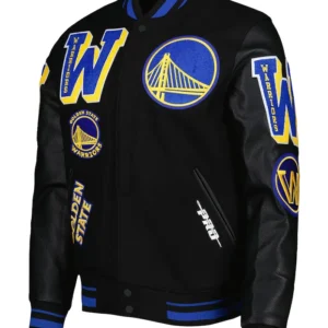 Black And Blue Warriors Varsity Jacket