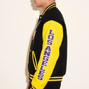 Black And Yellow Wool la lakers bomber jacket Right