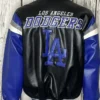 Los Angeles Dodgers blue leather jacket back
