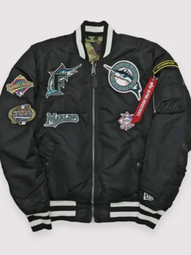 Black Satin Ma 1 Bomber Jacket