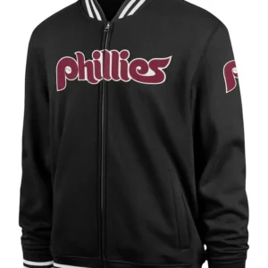 Black Zipper Phillies Bomber Jacket