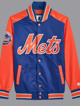 Blue And Orange Bomber Mets Starter Jacket
