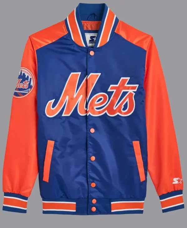 Blue And Orange Bomber Mets Starter Jacket