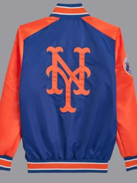 Blue And Orange Bomber Mets Starter Jacket Back