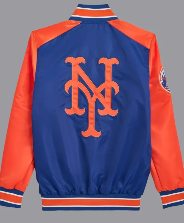 Blue And Orange Bomber Mets Starter Jacket Back