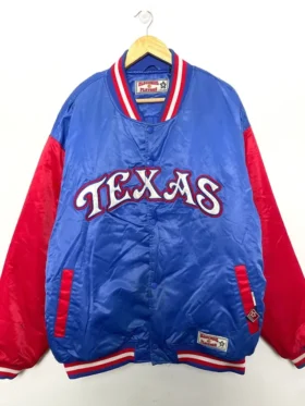 Blue And Red Bomber Texas Rangers Vintage Jacket