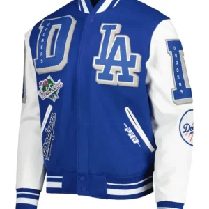 Blue And White Letterman Dodgers Varsity Jacket