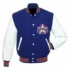 Blue And White Wool Rangers Varsity Jacket