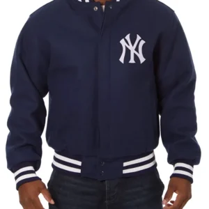 Blue Varsity new york yankees wool jacket
