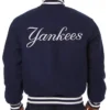Blue Varsity new york yankees wool jacket Back