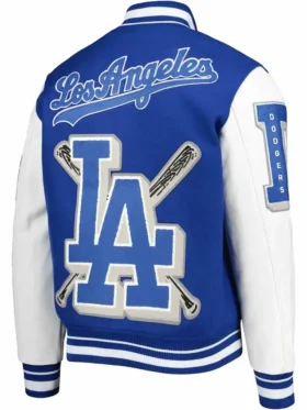 Blue White Letterman Dodgers Varsity Jacket